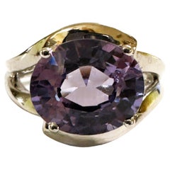 New African IF 4.50 Ct Blue Purple & White Sapphire Sterling Ring