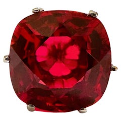 New African IF 5.30 Ct Pink Padparadscha Sapphire Sterling Ring