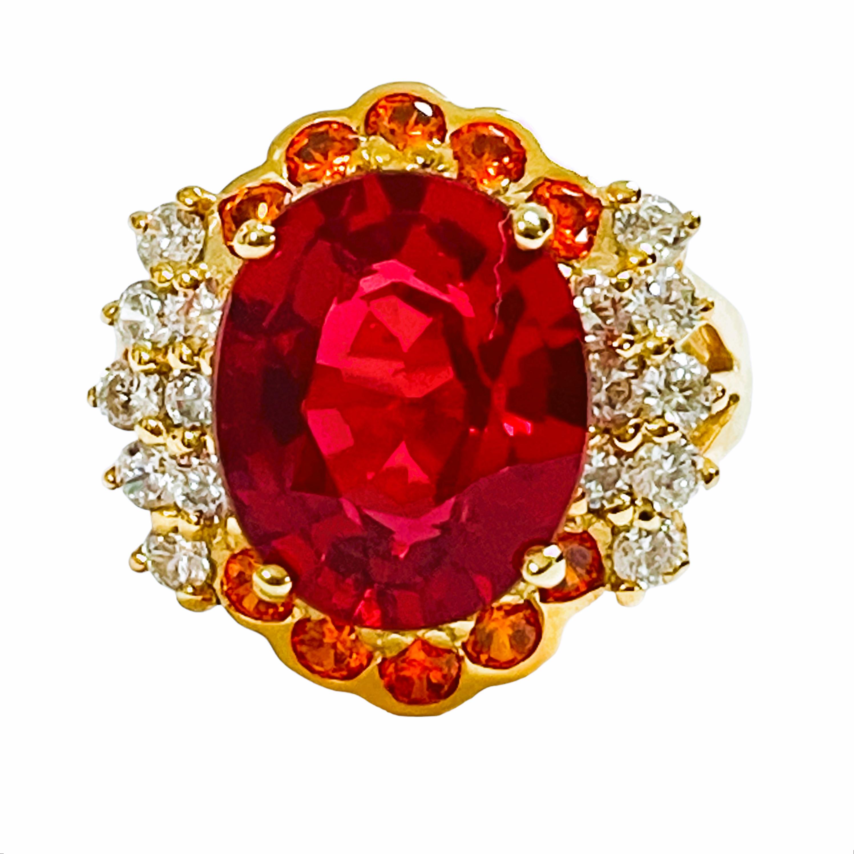 Was für eine schöne Farbe dieser Stein hat!  Der Ring hat die Größe 6.   Er wurde in Afrika abgebaut und ist einfach exquisit. Er ist ein hoch bewerteter IF-Stein (Internally Flawless).  Ein Stein von sehr hoher Qualität. Es ist ein oval