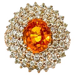 New African IF 5ct Yellow 
White Sapphire Rose Gold Plated Sterling Ring