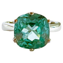 New African IF 6.50 Carat Paraiba Blue Topaz Sterling Ring