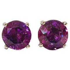 New African IF 7.40ct Purple Blue Sapphire Sterling Post Earrings