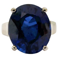 New African IF 7.80 Ct Deep Blue & Royal Blue Sapphire  Sterling Ring