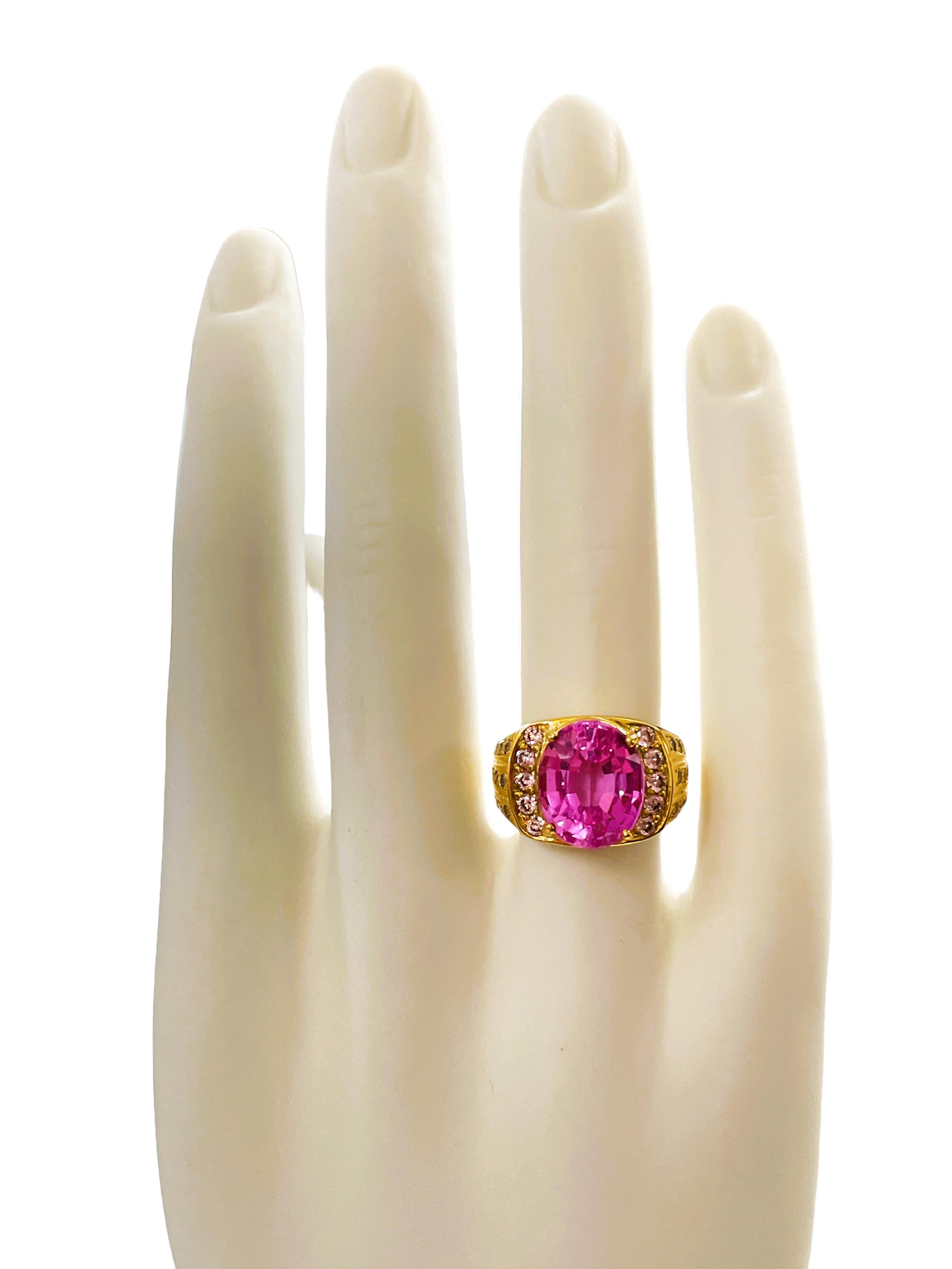 This ring is just  beautiful! The ring is a size 6.25.  The Tourmaline stone was mined in Africa and is exceptional. The 