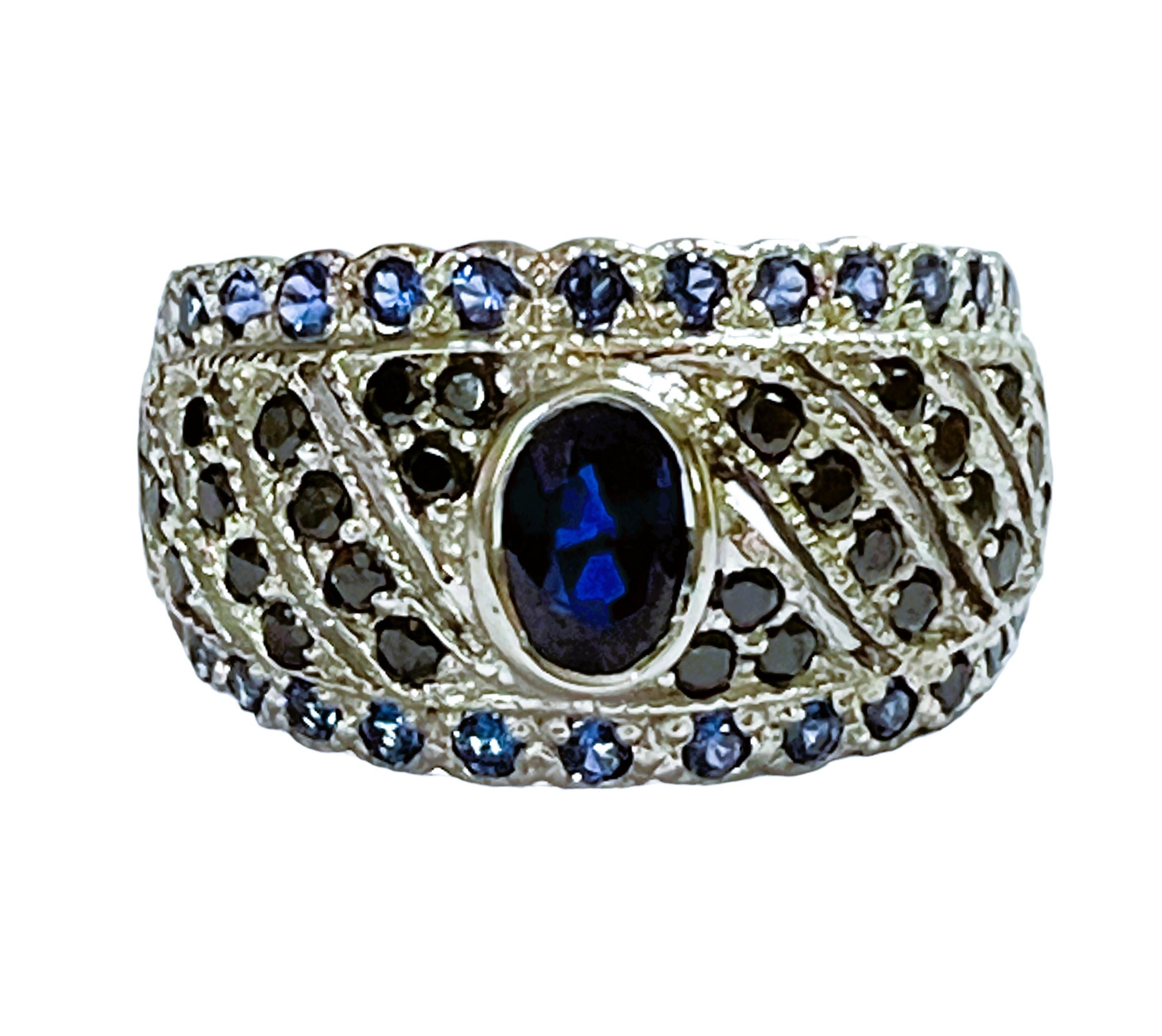 What a beautiful ring!  The ring is a size 6.75.  The stones are from Africa and are just exquisite.  The 