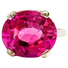 New African IF 8.2 Ct Pink Purple Sapphire Sterling Ring