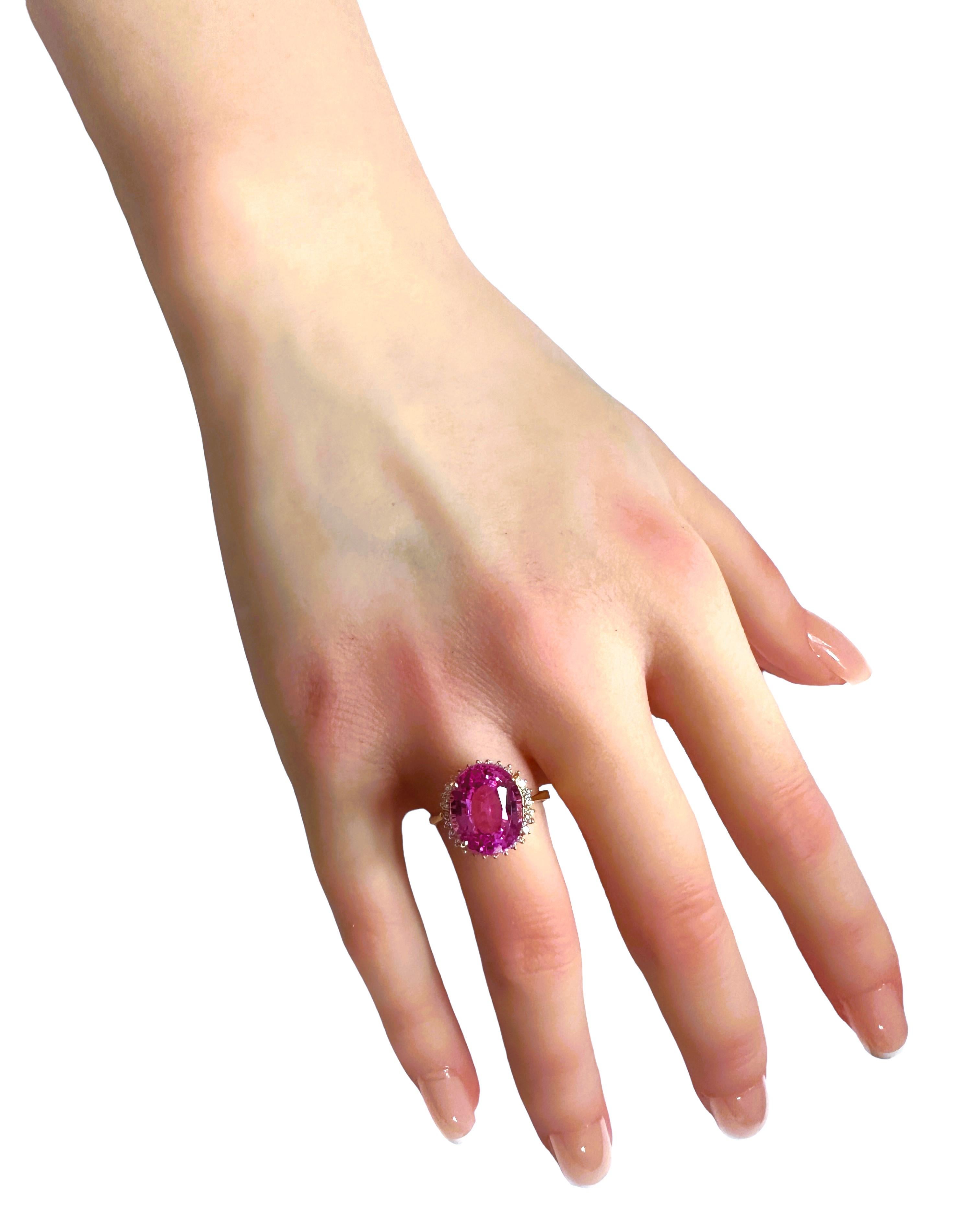 New African IF 8.20 ct Platinum Pink Sapphire Yellow Gold Plated Sterling Ring  1