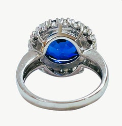 New African IF 8.3 Carat Kashmir Blue and White Sapphire Sterling Ring