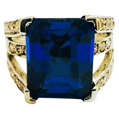 New African IF 8.50 C1 Deep Blue 
White Sapphire Sterling Ring