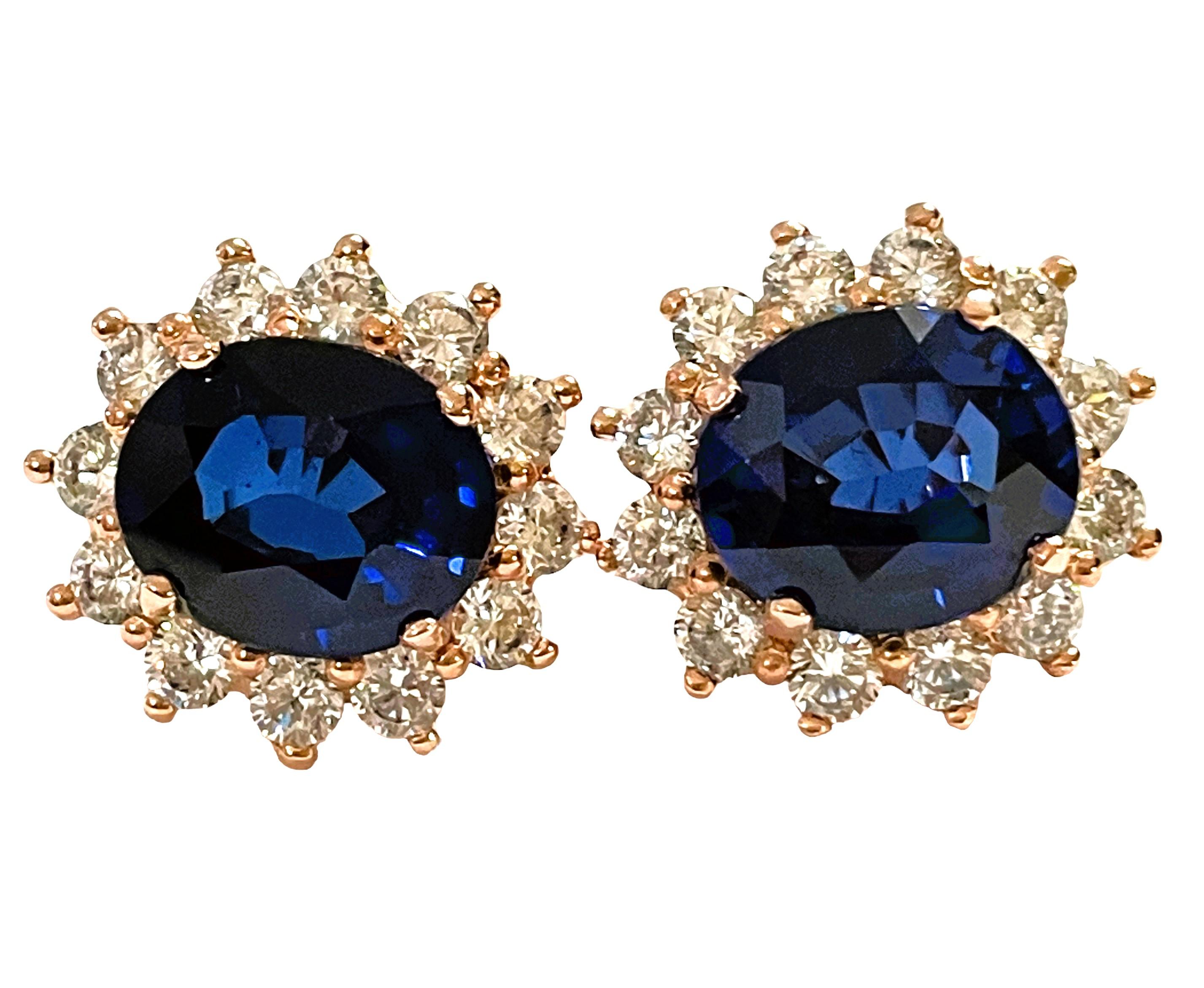 Art Deco New African IF 8.7ct Kashmir Blue Sapphire Rgold Plated Sterling Post Earrings