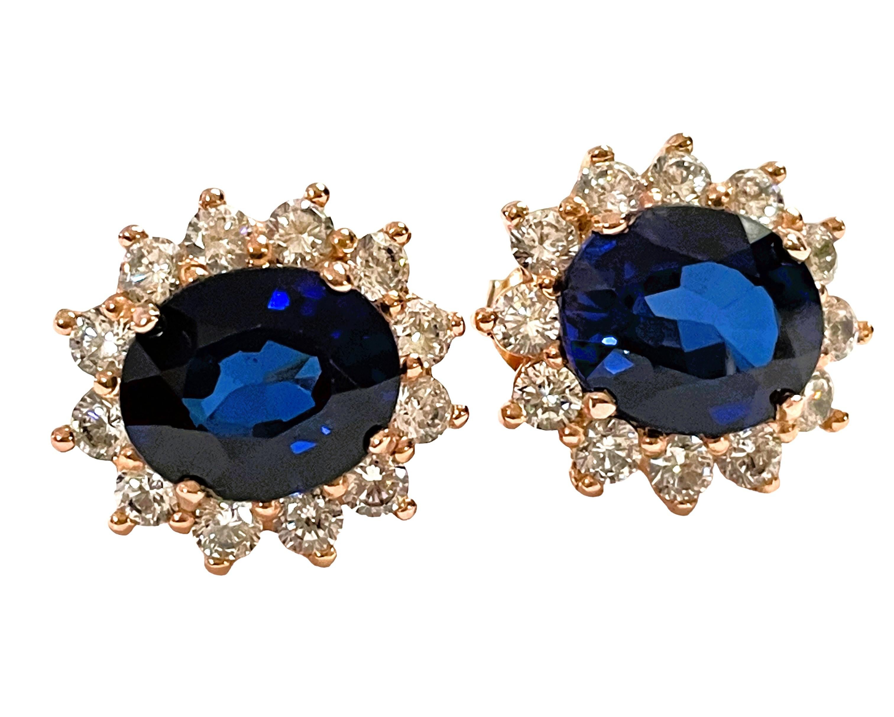 Women's New African IF 8.7ct Kashmir Blue Sapphire Rgold Plated Sterling Post Earrings