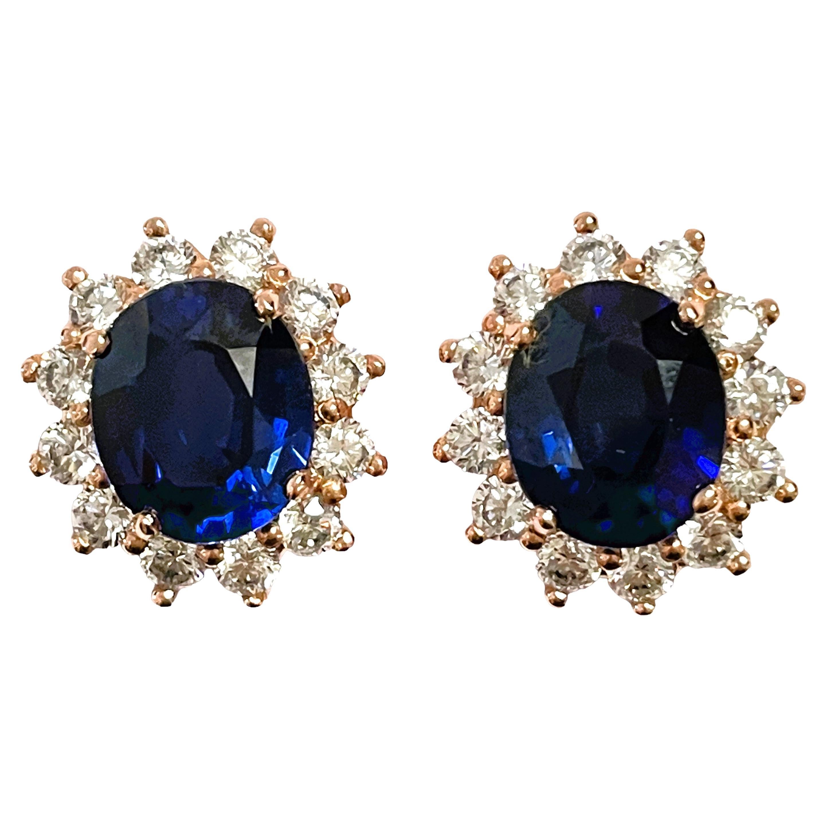 New African IF 8.7ct Kashmir Blue Sapphire Rgold Plated Sterling Post Earrings