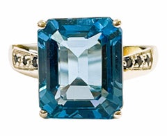New African IF 9.1 Ct Swiss Blue Topaz & Blue Sapphire Sterling Ring
