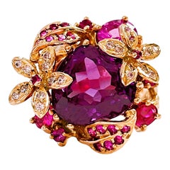 New African IF 9.10 Blue Purple Spinel 
Sapphire Rose Gold Sterling Ring