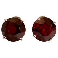 New African IF 9.2 ct Pinkish Red Sapphire Post Sterling Earrings