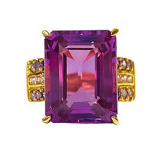 Nuevo anillo africano IF espinela púrpura azul 14k YGold Sterling Tamaño 6.75