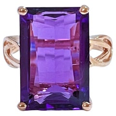 New African IF Color Changing Purple & Blue Amethyst RGold Plated Sterling Ring