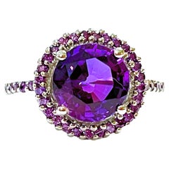 New African IF Color Changing Purple & Blue Sapphire & Amethyst Sterling Ring