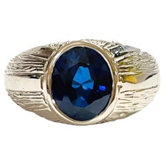 New African IF 'Internally Flawless' Kashmir Blue Sapphire Sterling Ring 8.75