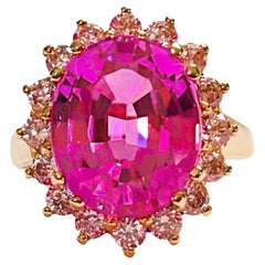New African IF Pink & White Sapphire Rose Gold Plate Sterling Ring