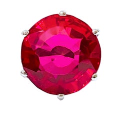 New African Inclusion Free 7.80 Ct Raspberry Tourmaline Sterling Ring