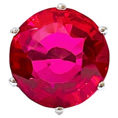 New African Inclusion Free 7.80 Ct Raspberry Tourmaline Sterling Ring
