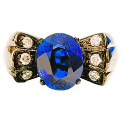 New African "Inclusion Free" Kasmir Blue & White Sapphire Sterling Ring
