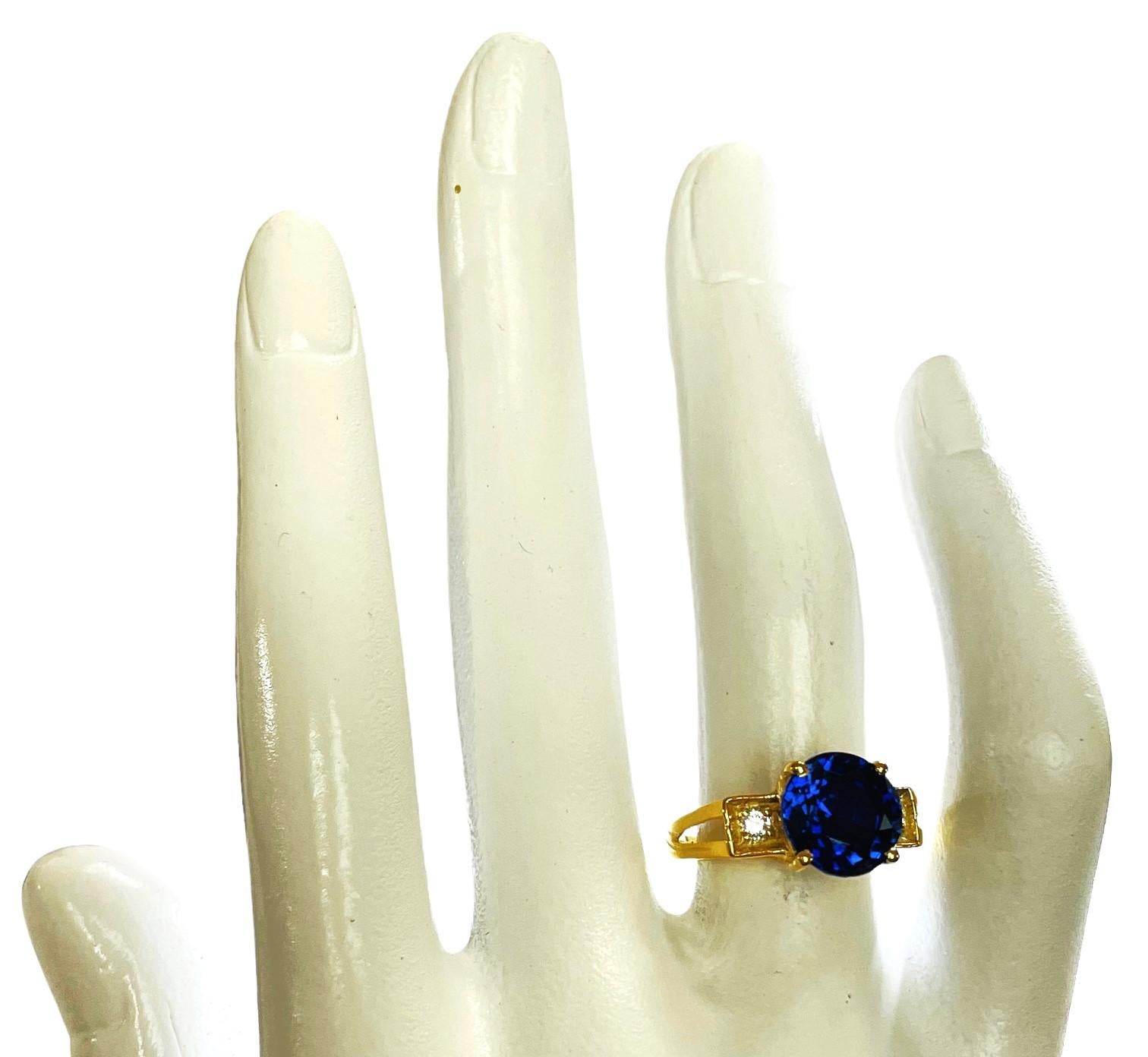 New African Kashmir Blue 4.7 Ct Sapphire Gold Plated Sterling Ring 2