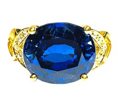 New African Kashmir Blue 9.5 Ct Sapphire Gold Plated Sterling Ring