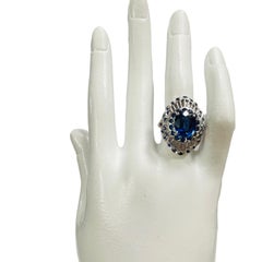 New African Kashmir Blue Sapphire 3.50 Ct 14k Gold Plated Sterling Ring