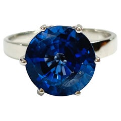 New African Kashmir Blue Sapphire 4.4 Carat Sterling Silver Ring