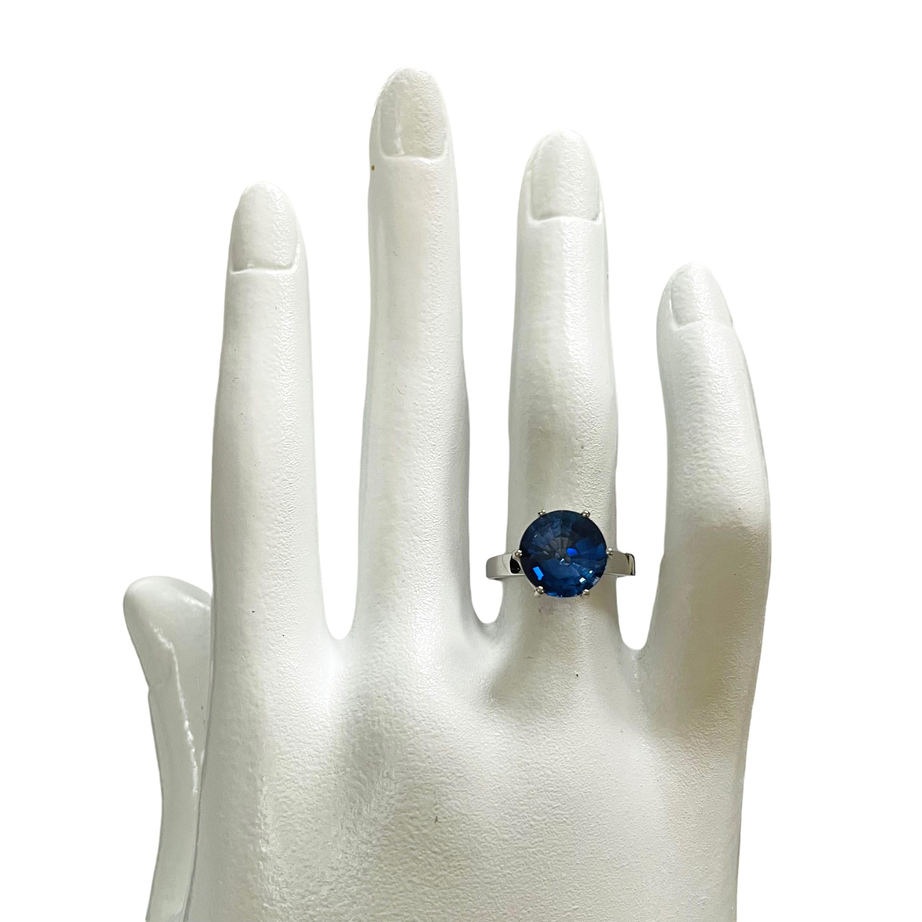New African Kashmir Blue Sapphire 4.4 Carat Sterling Silver Ring In New Condition In Eagan, MN