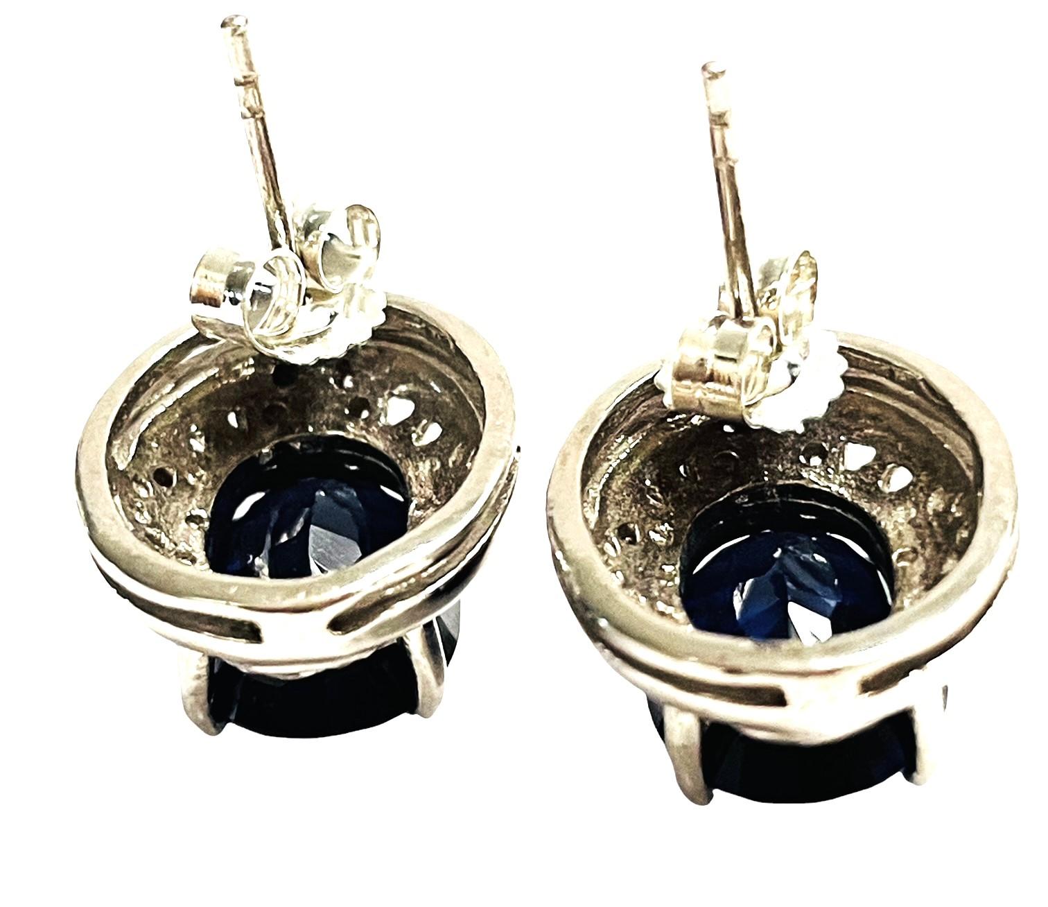 New African Kashmir Blue Sapphire Total 5.6 Ct 14k Gold Plated Sterling Earrings 2