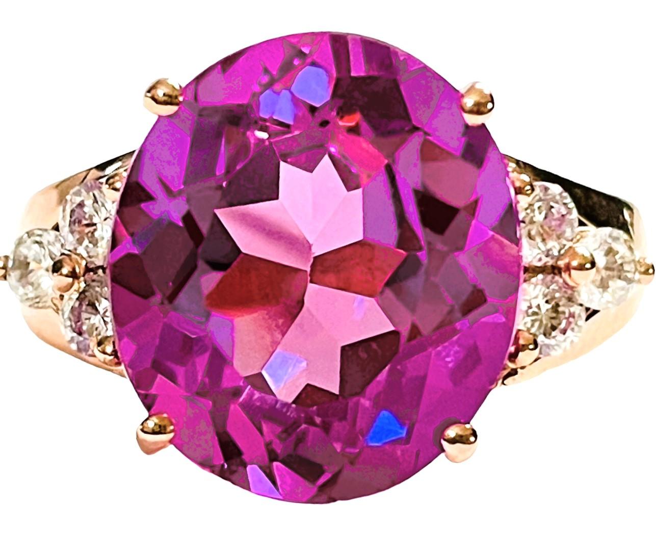 What a gorgeous color-changing stone.  The ring is a size 6.25. It was mined in Africa and is just exquisite.   A very high quality stone. It is an emerald cut stone and is 10.3 Cts.   The main stone is 13.8 x 12.2 mm. It is flanked smaller diamond