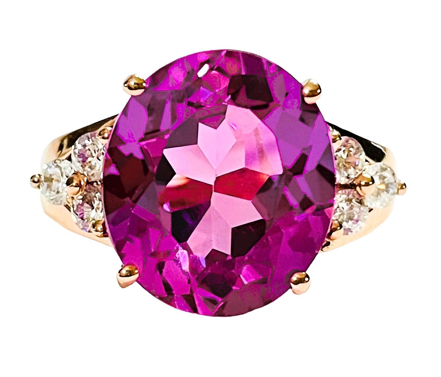 Art Deco New African Pink Blue Purple & White Sapphire Rose Gold Plated Sterling Ring