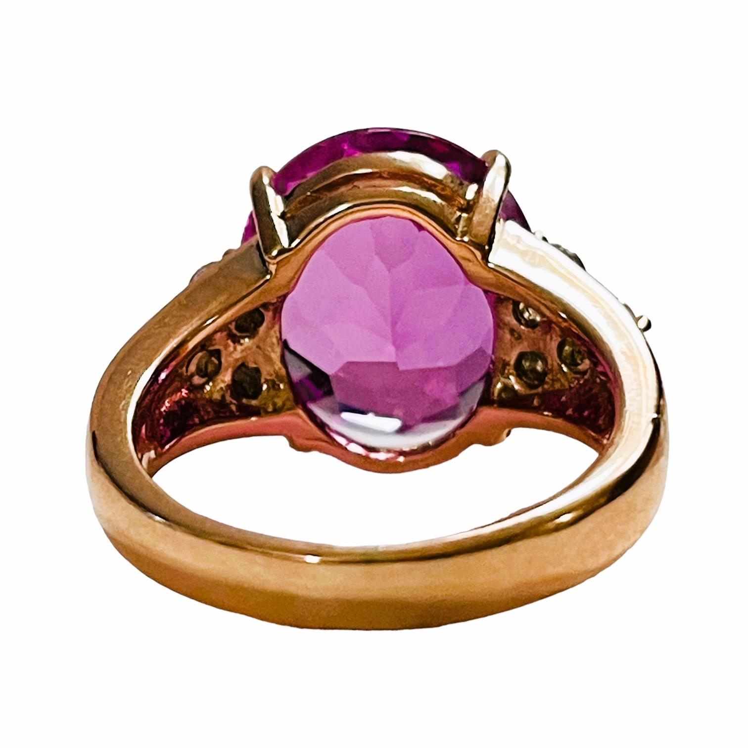 New African Pink Blue Purple & White Sapphire Rose Gold Plated Sterling Ring In New Condition In Eagan, MN