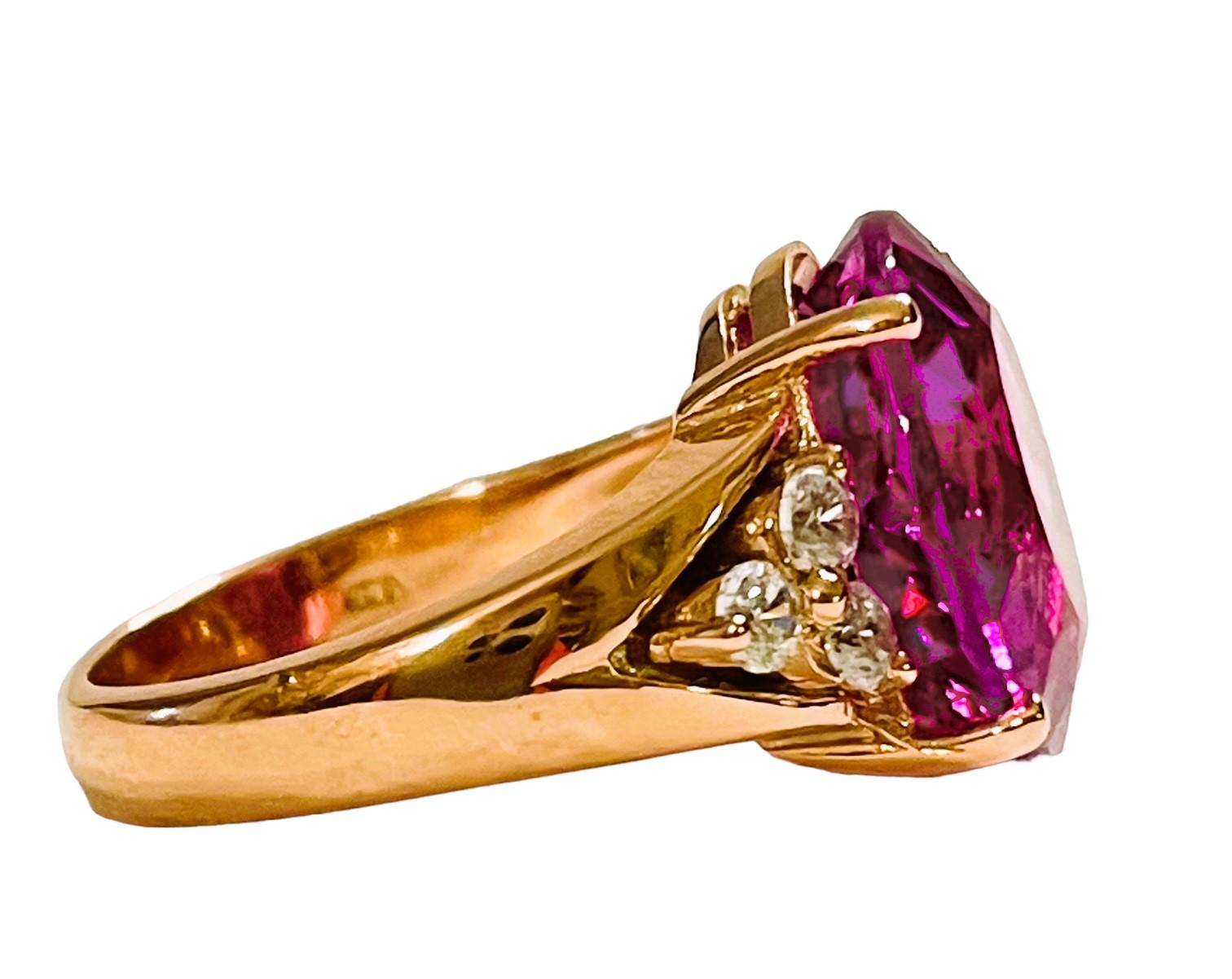 Women's New African Pink Blue Purple & White Sapphire Rose Gold Plated Sterling Ring