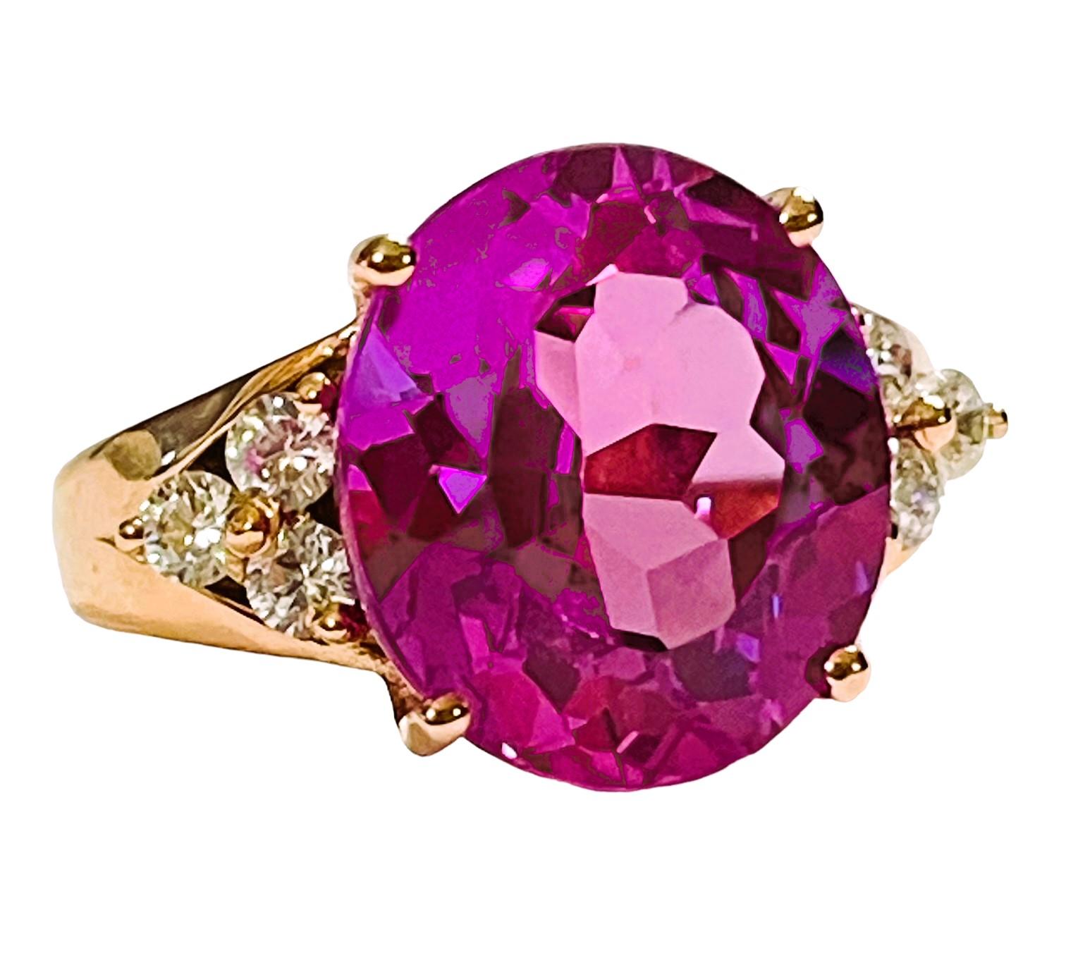 New African Pink Blue Purple & White Sapphire Rose Gold Plated Sterling Ring 1