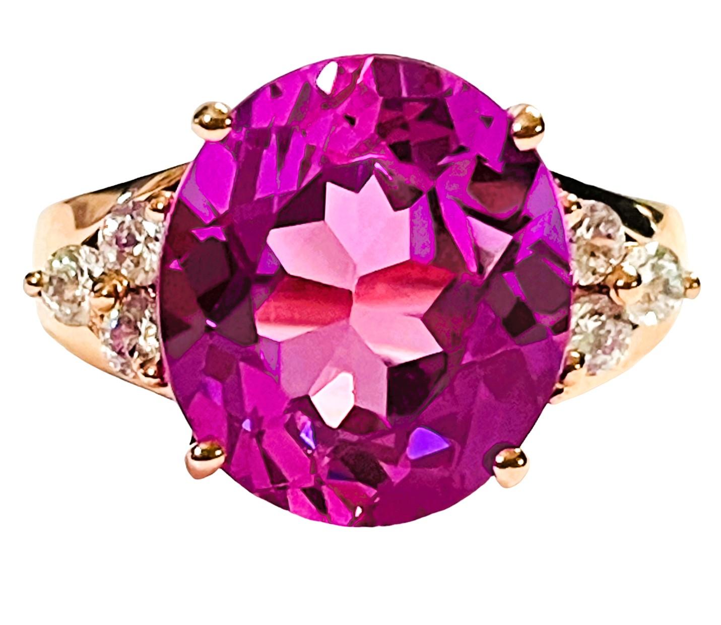 New African Pink Blue Purple & White Sapphire Rose Gold Plated Sterling Ring 2