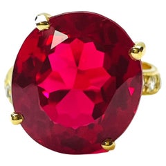 New African Pink Raspberry 13.40 Carat Sapphire Sterling Silver Ring