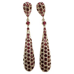New African Rhodolite Granat 14k WG plattiert Sterling Post Ohrringe