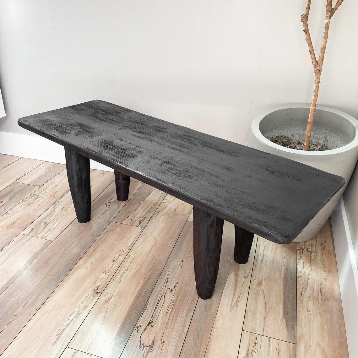Nuevo Senufo Africano Hecho a Mano Banco Asiento Muebles Madera en venta