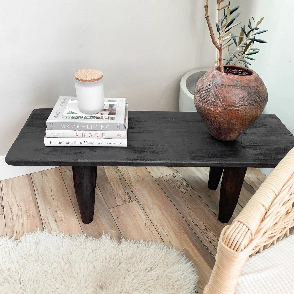 Nuevo Senufo Africano Hecho a Mano Banco Asiento Muebles en venta 1