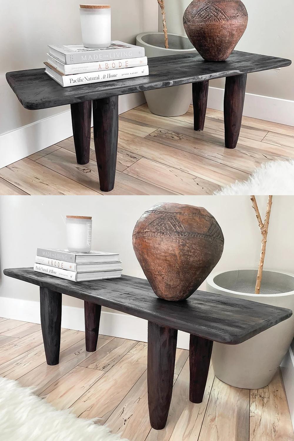 Nuevo Senufo Africano Hecho a Mano Banco Asiento Muebles en venta 2