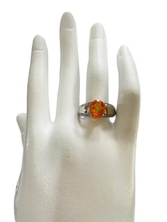 New African Yellow Orange IF 'Internally Flawless' Sapphire Sterling Ring