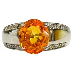 New African Yellow Orange IF 'Internally Flawless' Sapphire Sterling Ring