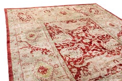 Il nuovo tappeto di transizione in seta rosso e avorio Agra di Rug & Kilim
