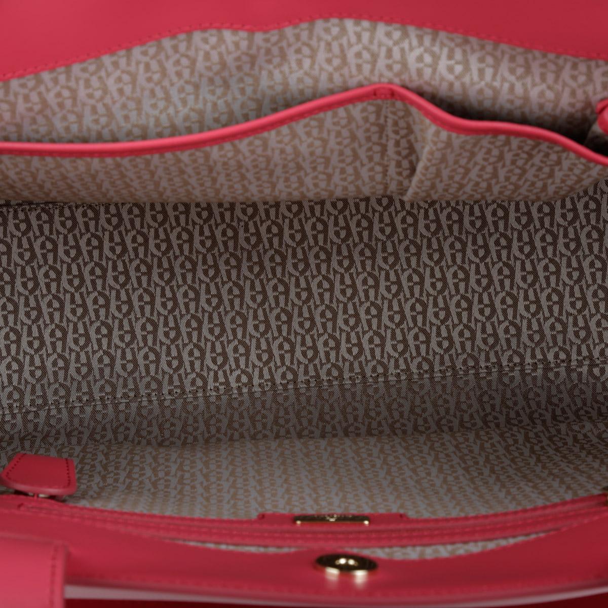 NEW Aigner Pink Logo Embossed Shoulder Bag Tote with Tassel, Charms & Zip Wallet 2