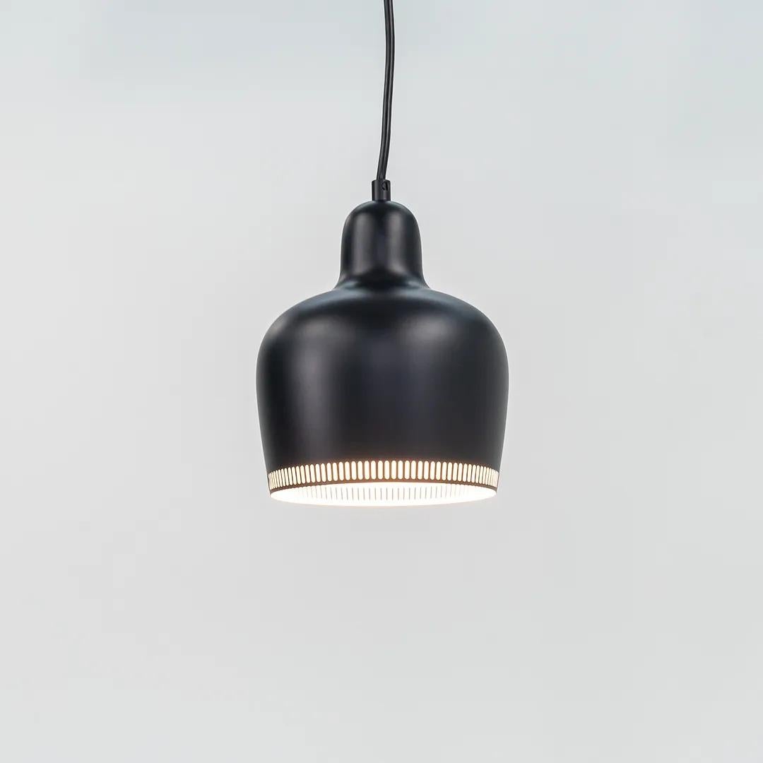 Contemporary New Aino & Alvar Aalto for Artek Golden Bell Pendant Light in Black, Model A330s For Sale