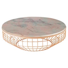 New Air Coffee Table, Stone Top with Polished Copper and Estremoz Rosa